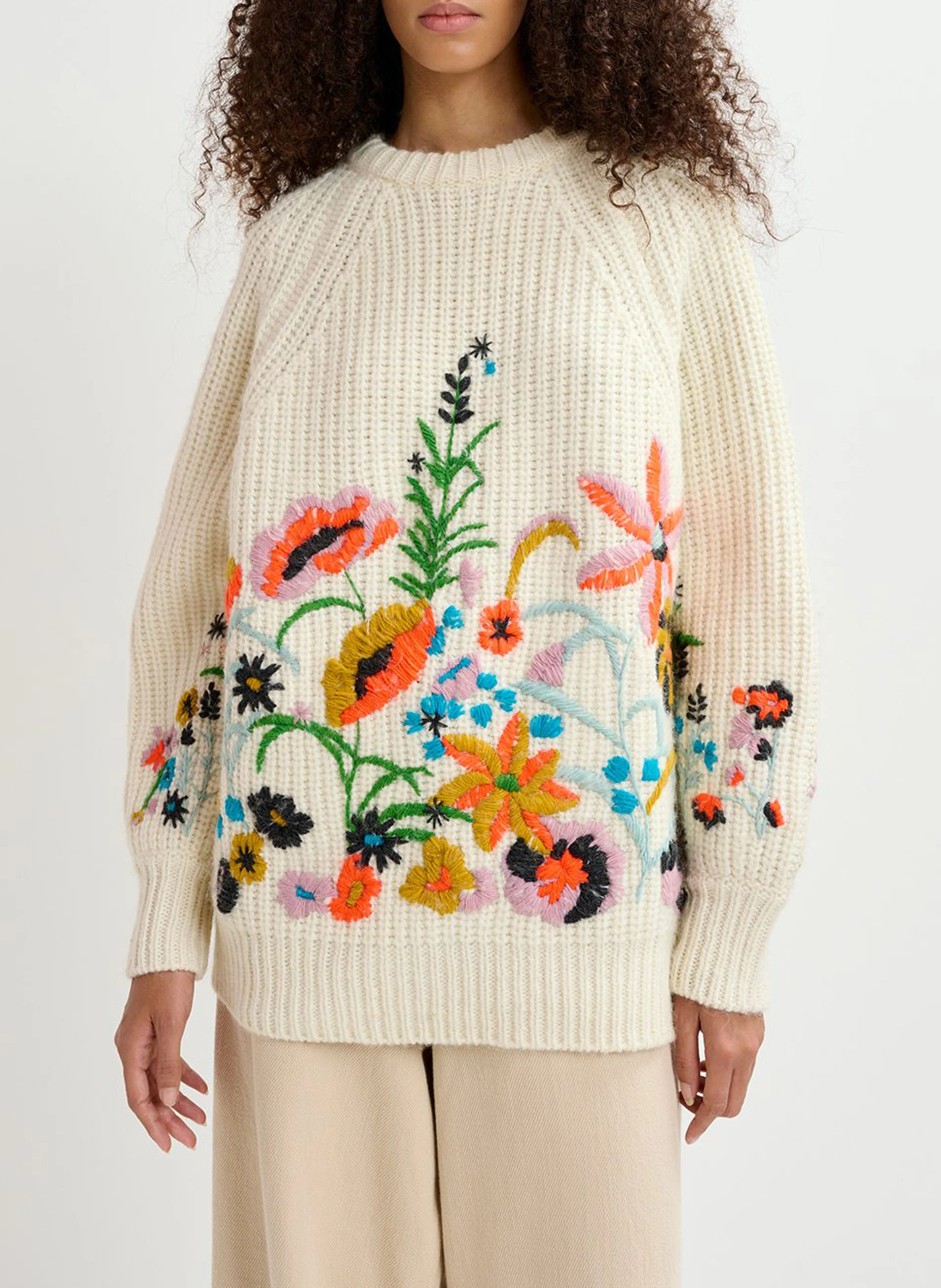 GLOSSY - Pull col rond en laine mélangée | Multicolore