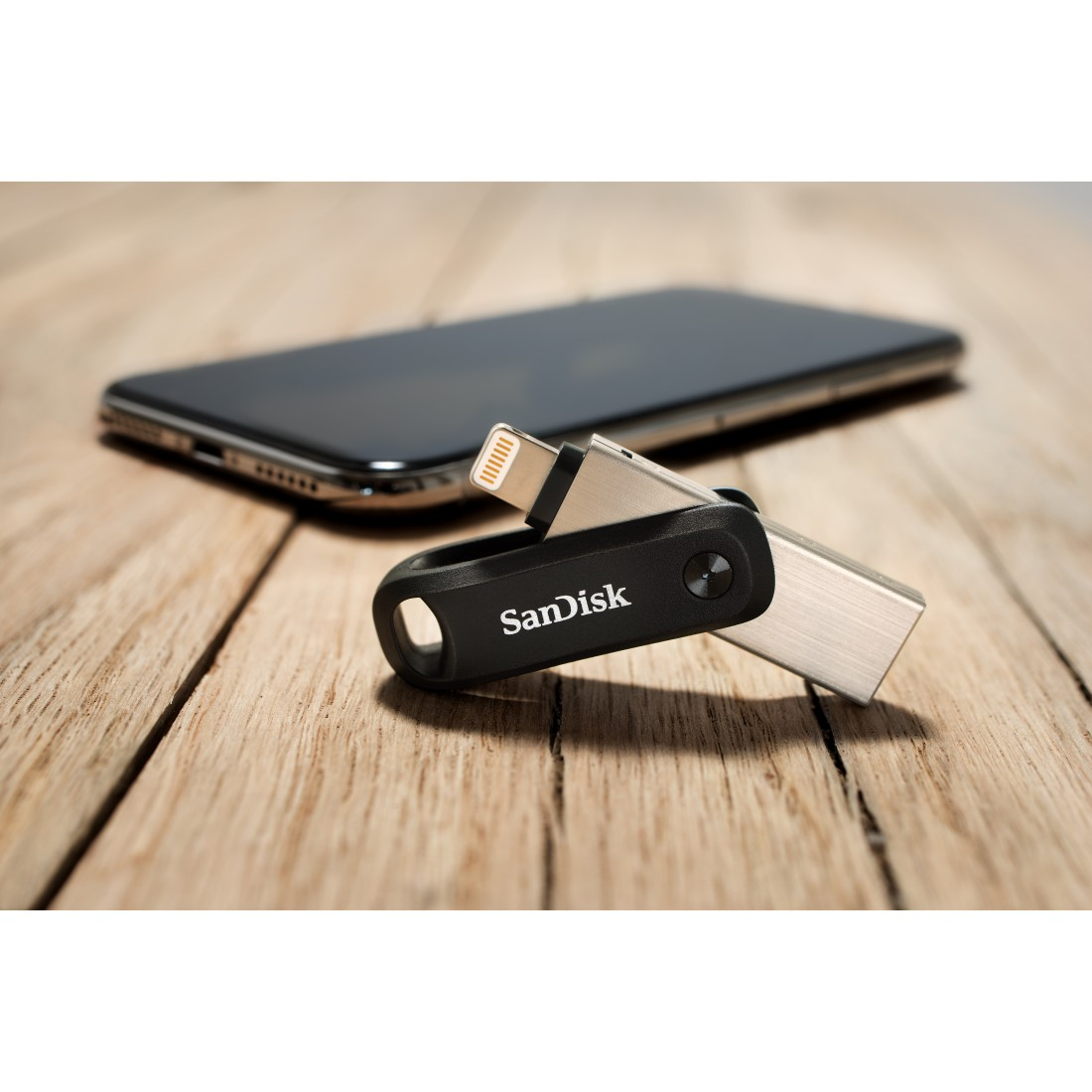 (128GB) iXpand Flash Drive Go Lightning Speicher Stick Flash Drive für Smartphones / Tablets (SDIX60N-128G-GN6NE) - Schwarz / Silber