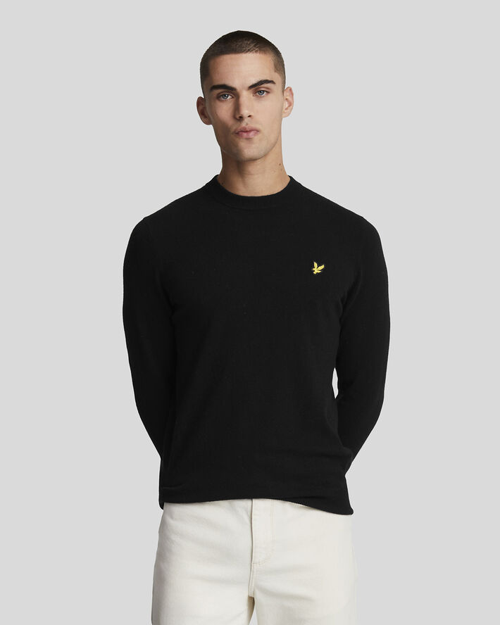 Lyle & Scott Lambswool Blend Crew Neck Jumper W155 jet black marl