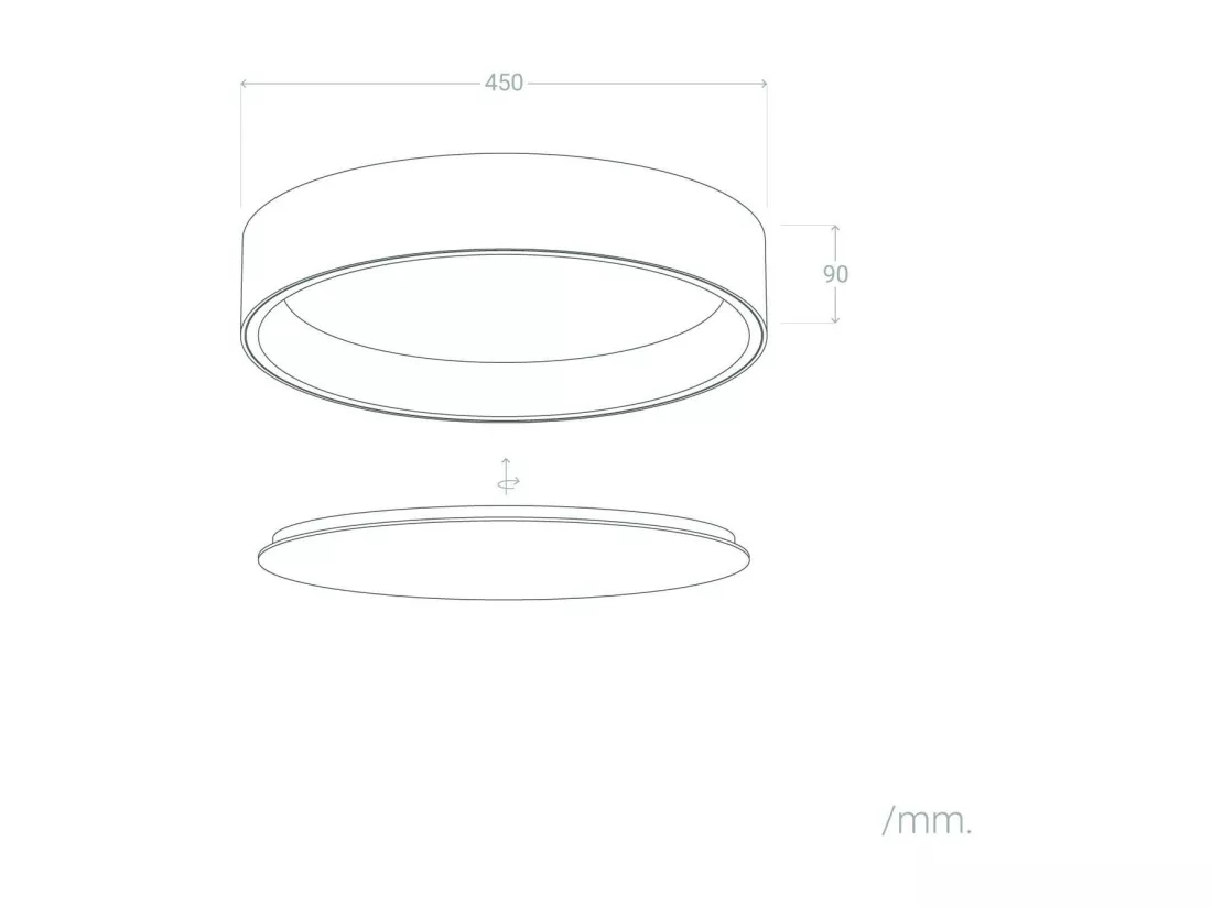 Plafonnier LED Rond Métal 20W CCT Sélectionnable Broadway Ø450 mm Noir / Or