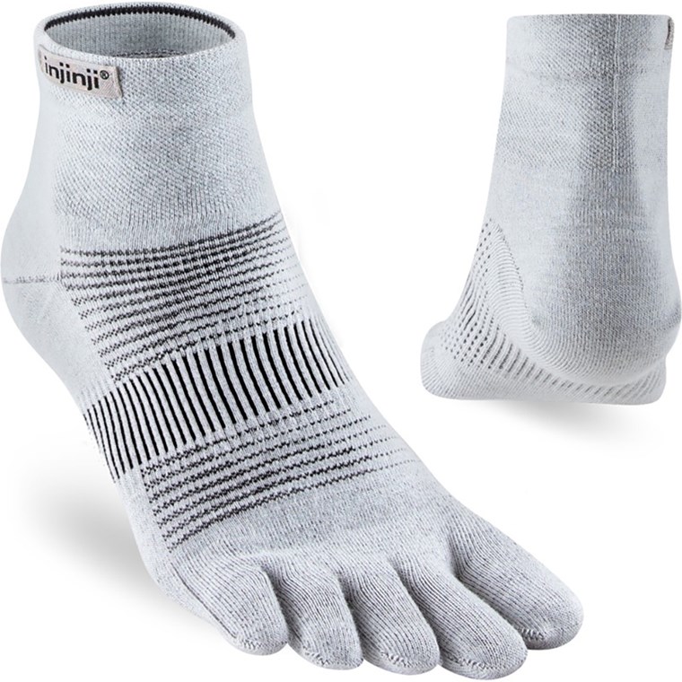 Injinji Run Lightweight Mini-Crew Gray