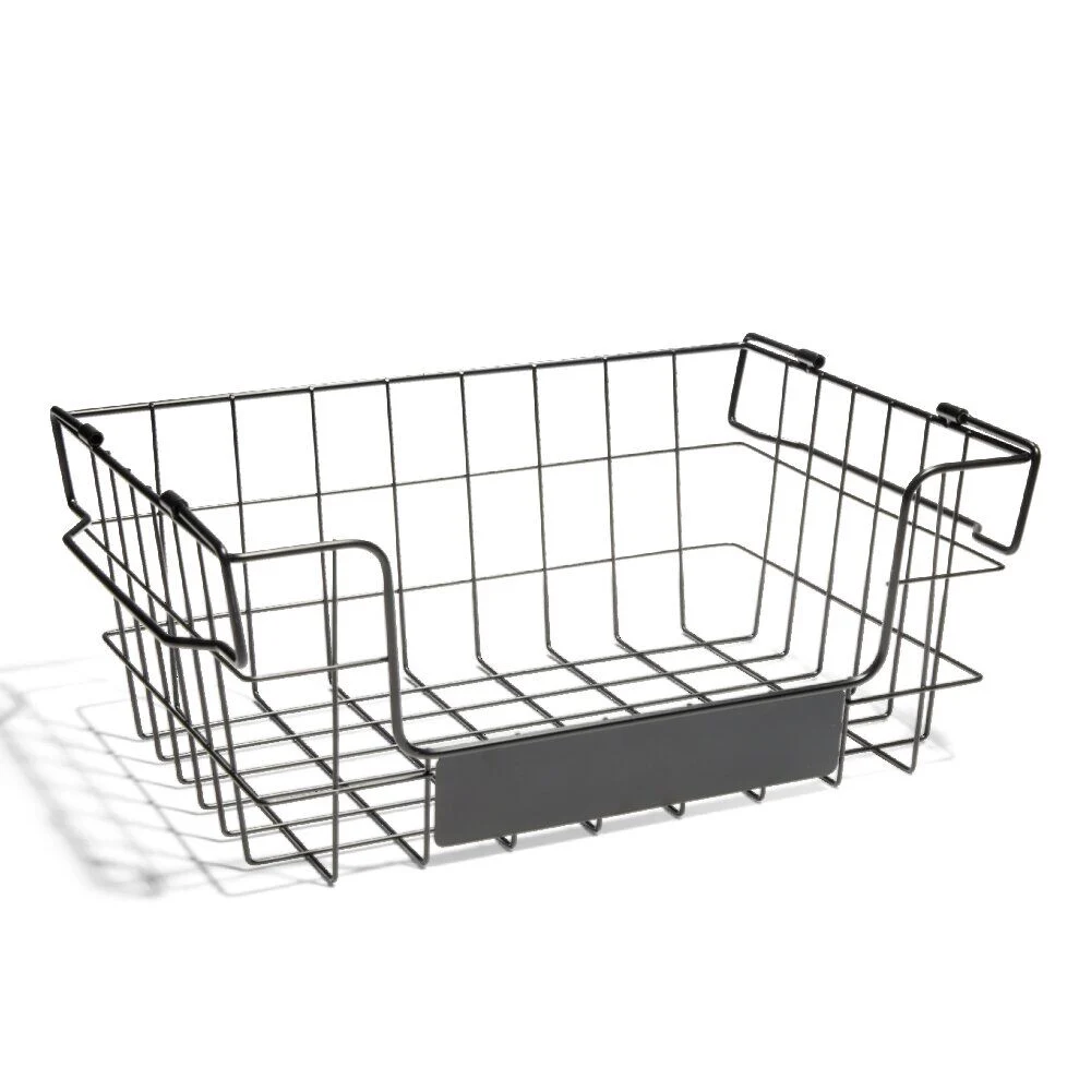 Panier superposable taille S métal noir 34,5x24x14cm
