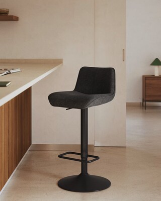 Kave Home Barhocker ZENDA schwarz/mattschwarz