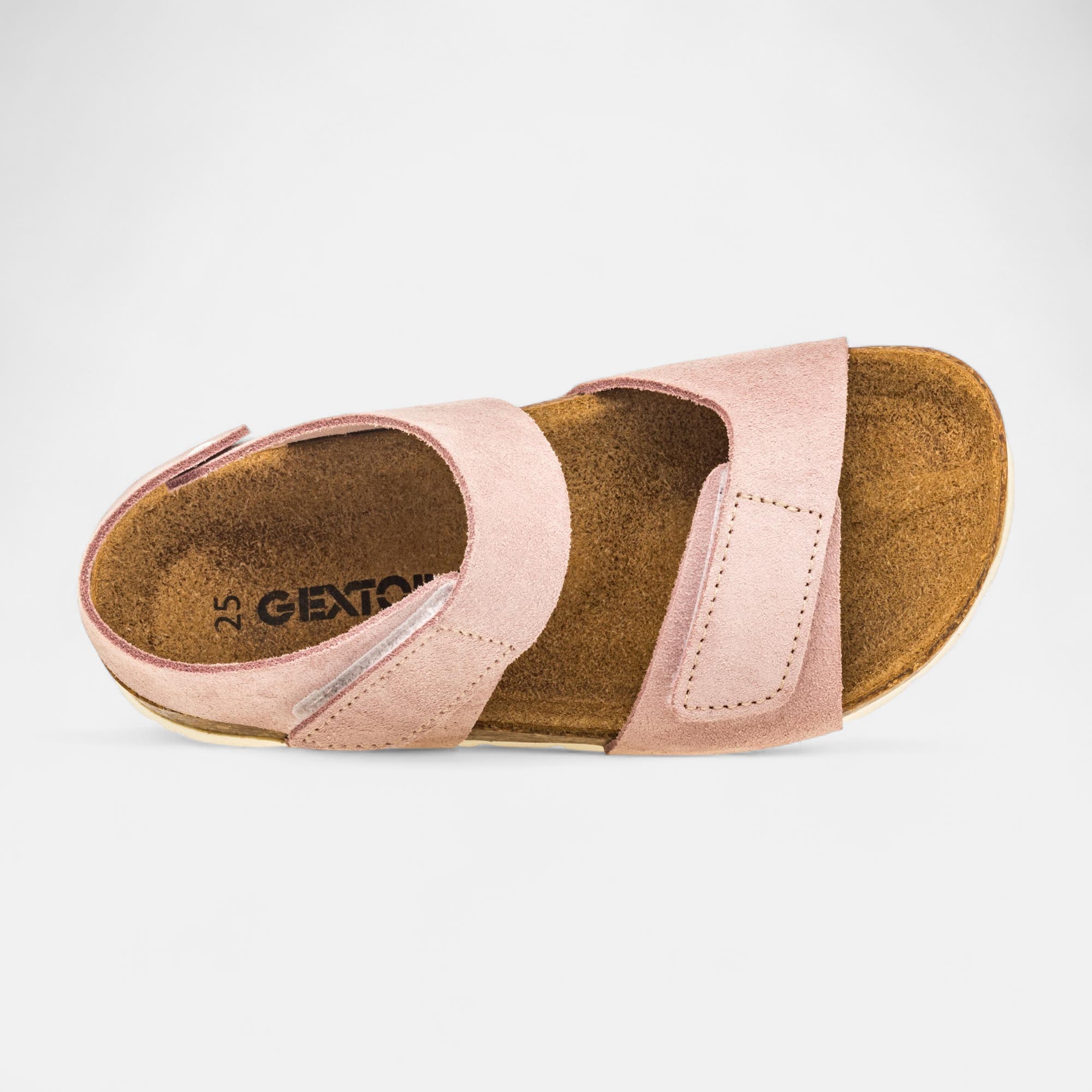 Mules semelle liège Fille en cuir rose