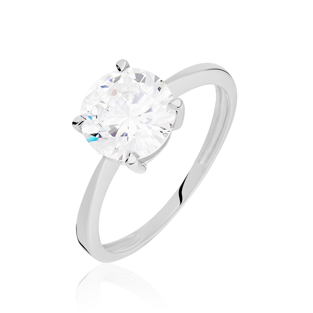 Bague Solitaire Abriel Or Blanc Oxyde De Zirconium