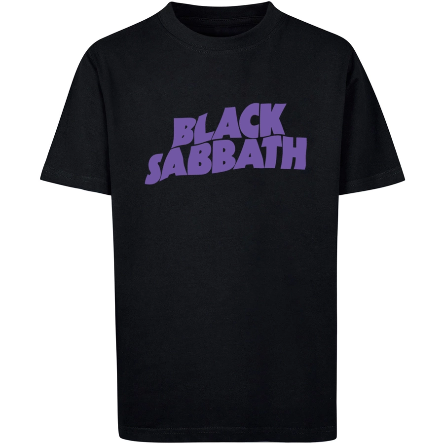 F4NT4STIC T-Shirt Black Sabbath Heavy Metal Band Wavy Logo Black schwarz