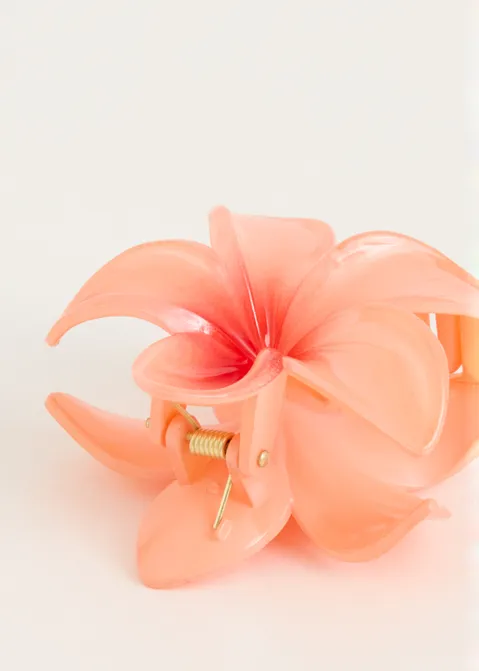 Haarclip bloem rood (PEACH)