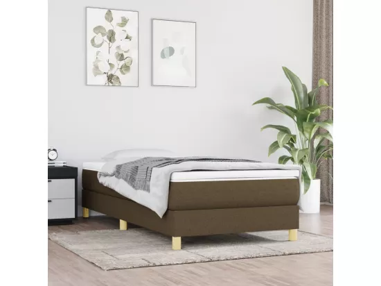 Sommier à lattes de lit Marron foncé 90x200 cm Tissu