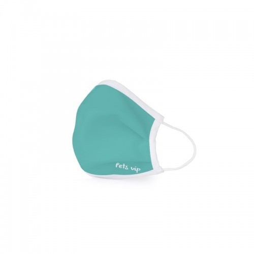 Máscara facial lavável personalizada na cor turquesa.