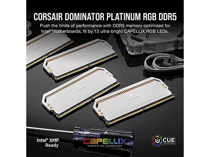 CORSAIR Dominator Platinum RGB - DDR5 - sæt - 32 GB: 2 x 16 GB - DIMM 288-PIN - 6200 MHz / PC5-49600 - CL36 - 1.3 V - hvid