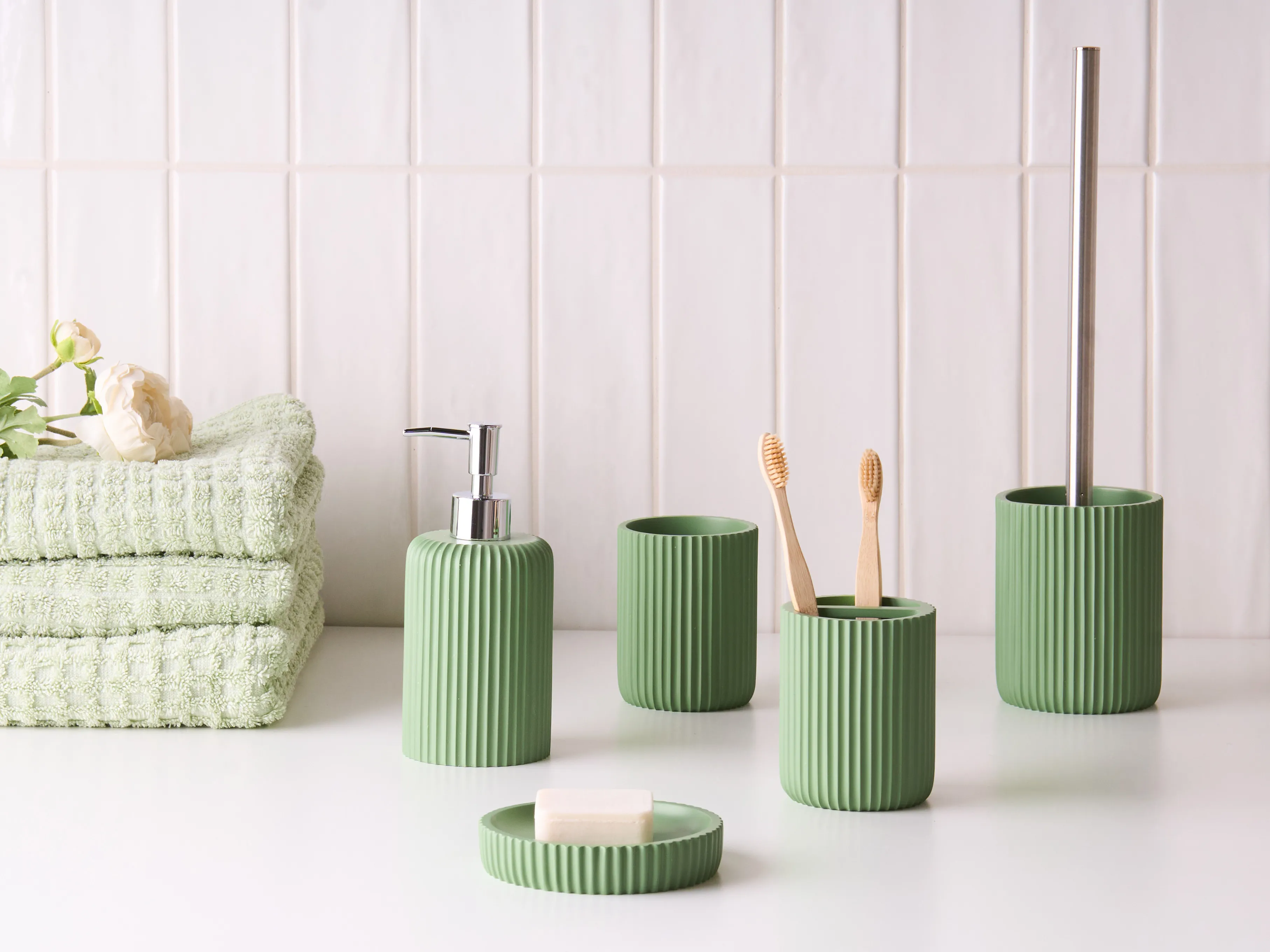 5-delige badkameraccessoireset CAMANA Groen