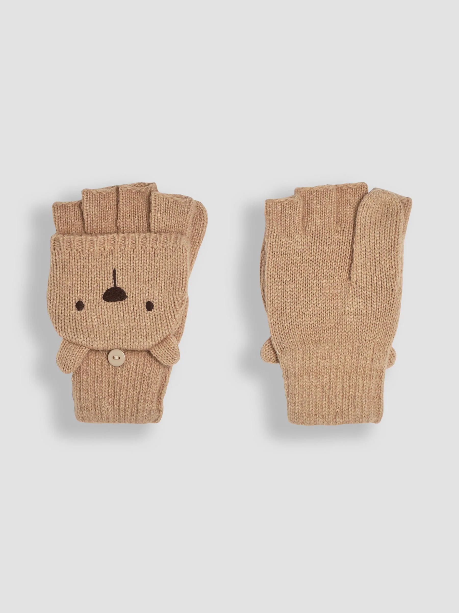 Bruin met beer - JoJo Maman Bébé handschoenen met opdruk