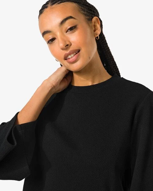 t-shirt femme Kacey avec relief noir