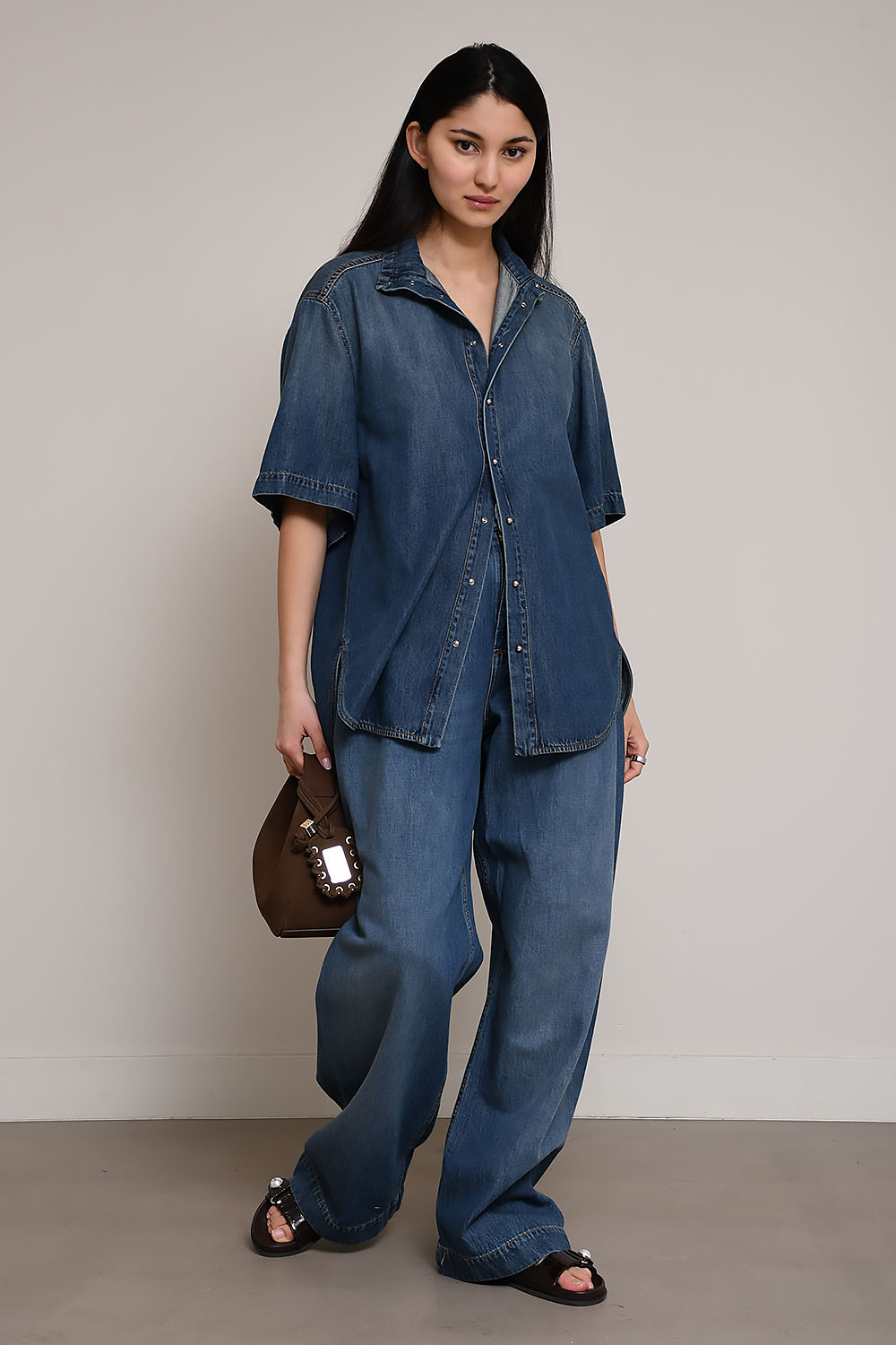 Roberta tencel denim collar shirt