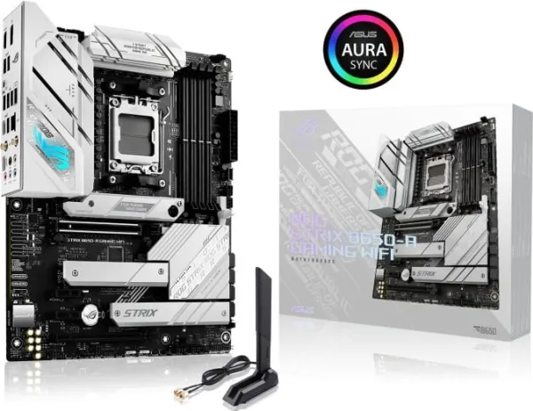 ASUS ROG STRIX B650-A GAMING WIFI - Bundkort - ATX - Socket AM5 - AMD B650 Chipset - USB-C 3.2 Gen 2x2, USB-C 3.2 Gen2, USB 3.2 Gen 2, USB 3.2 Gen 1 - 2.5 Gigabit LAN, Wi-Fi 6, Bluetooth - onboard grafik (CPU påkrævet) - HD Audio (8-kanaler)
