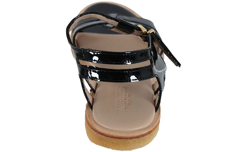 ANGULUS SANDAL I SORT POLIDO MED LAK LOOK