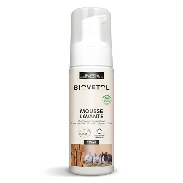 Biovetol - Espuma de Limpeza Orgânica para Pequenos Mamíferos - 125ml