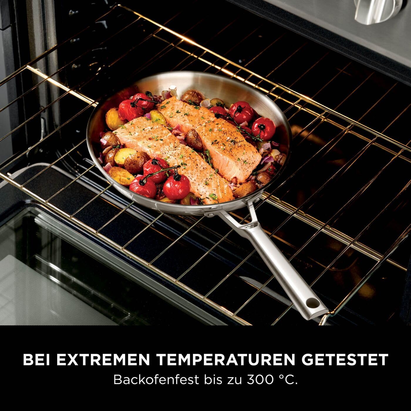 Ninja EverClad Edelstahl-Pfanne (28 cm), geeignet für alle Herdarten, einschließlich Induktion, ofenfest bis 300 °C, Durchgehender Induktionsboden, C90028EUI