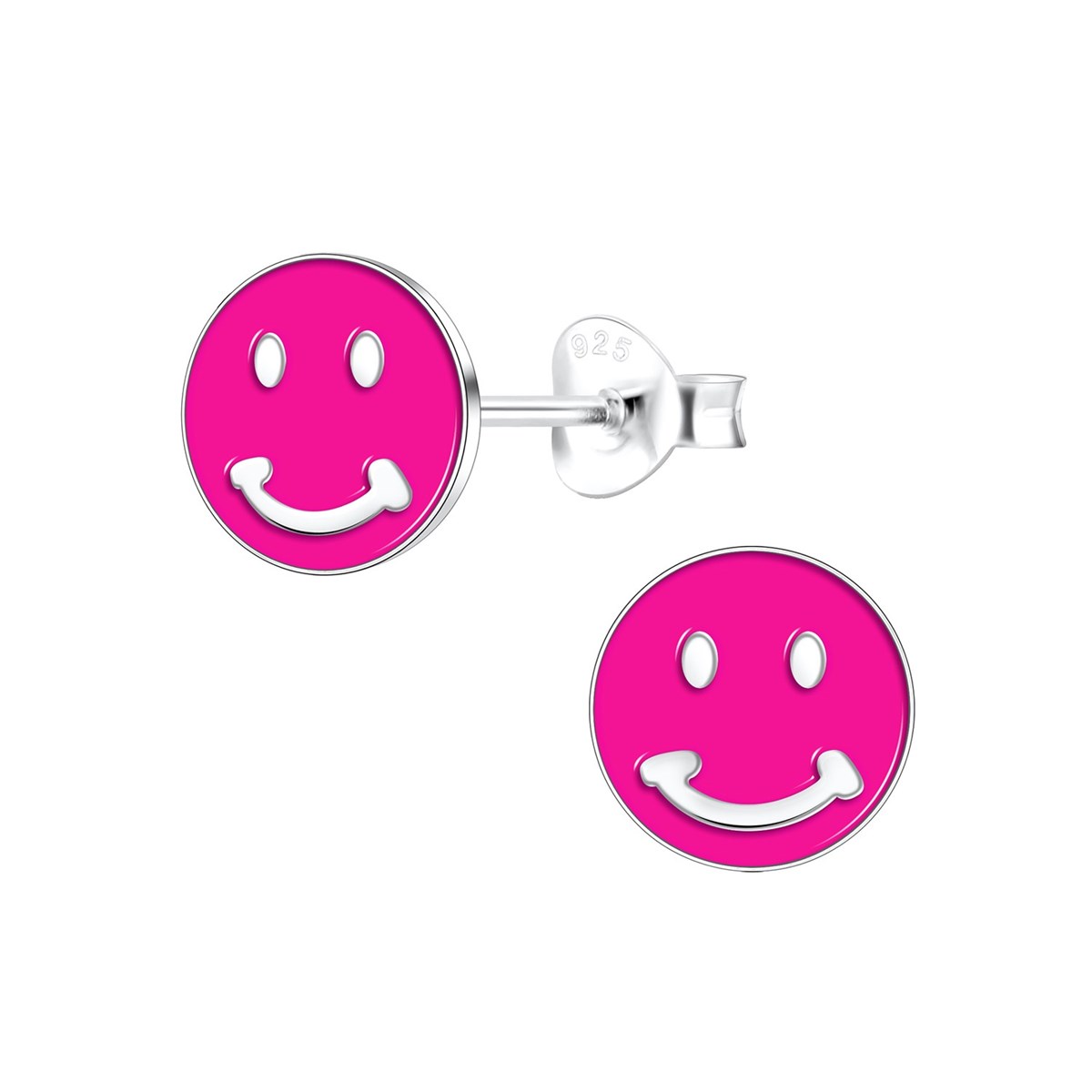 Boucles d'oreilles enfant Smiley en argent 925