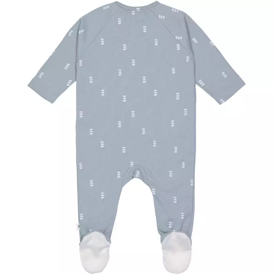 LÄSSIG Baby Schlafanzug mit Füßen Blocks hellblau