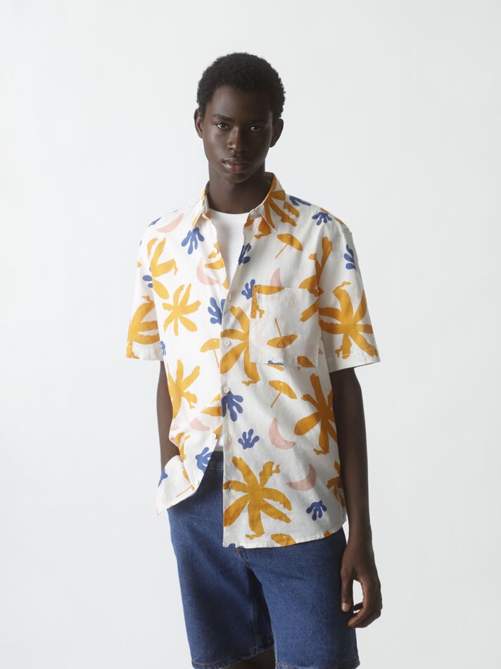 Camisa estampada - Laranja Queimado