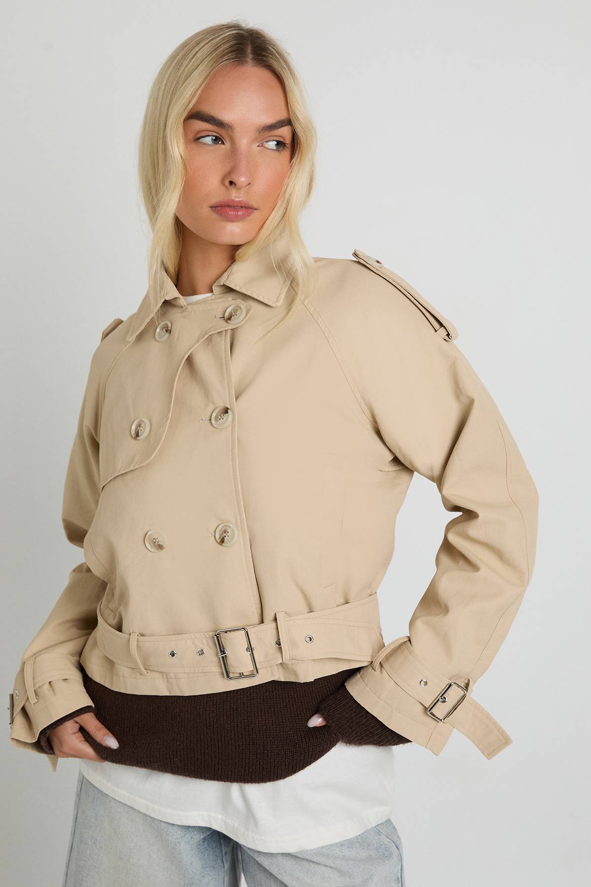 boohoo Trench court ceinturé