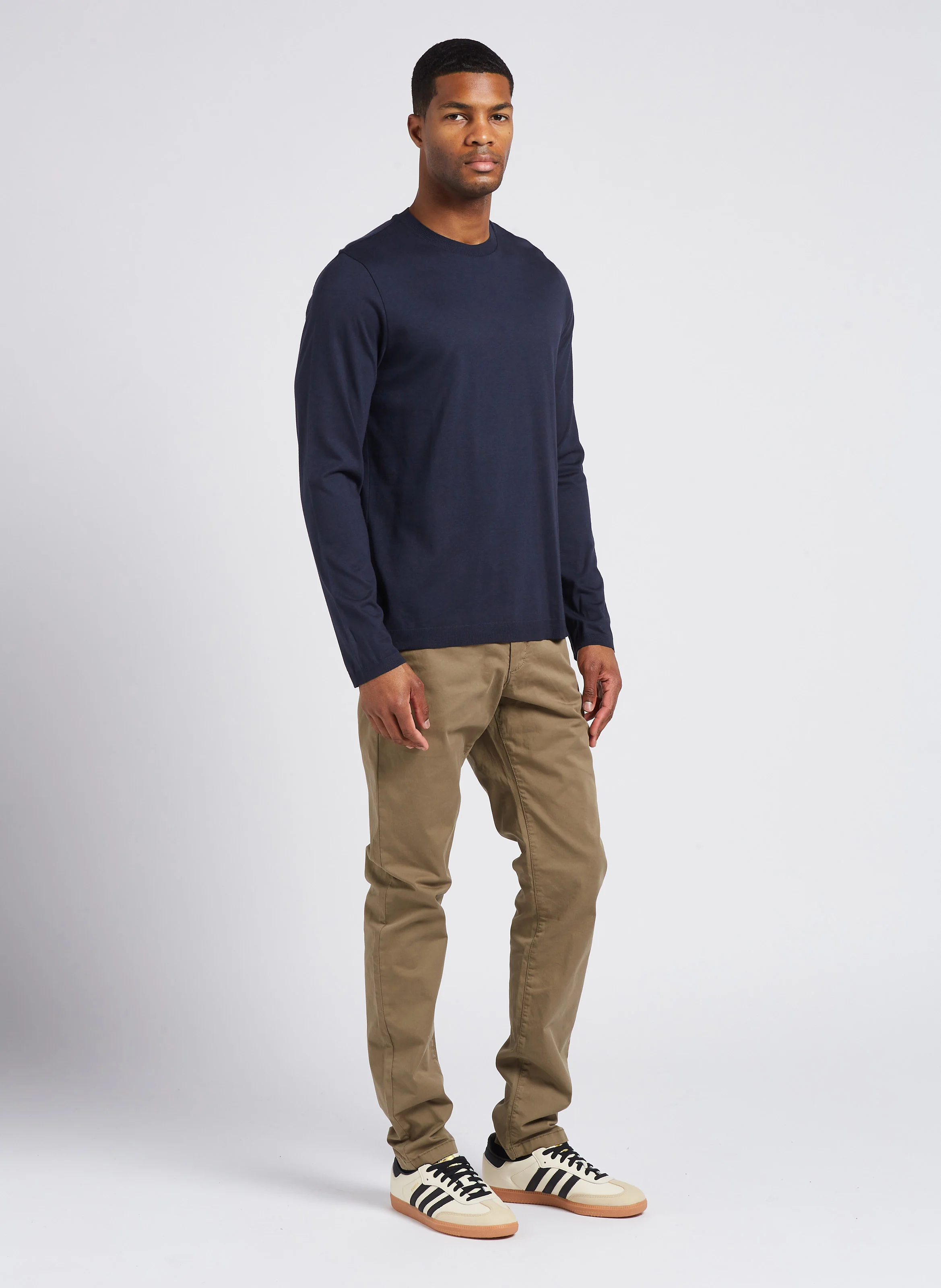 Chino slim fit en coton mélangé | Kaki