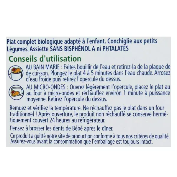 Hipp Bio Mon Dîner Bonne Nuit Assiette Conchiglie Petits Légumes +18m 260g