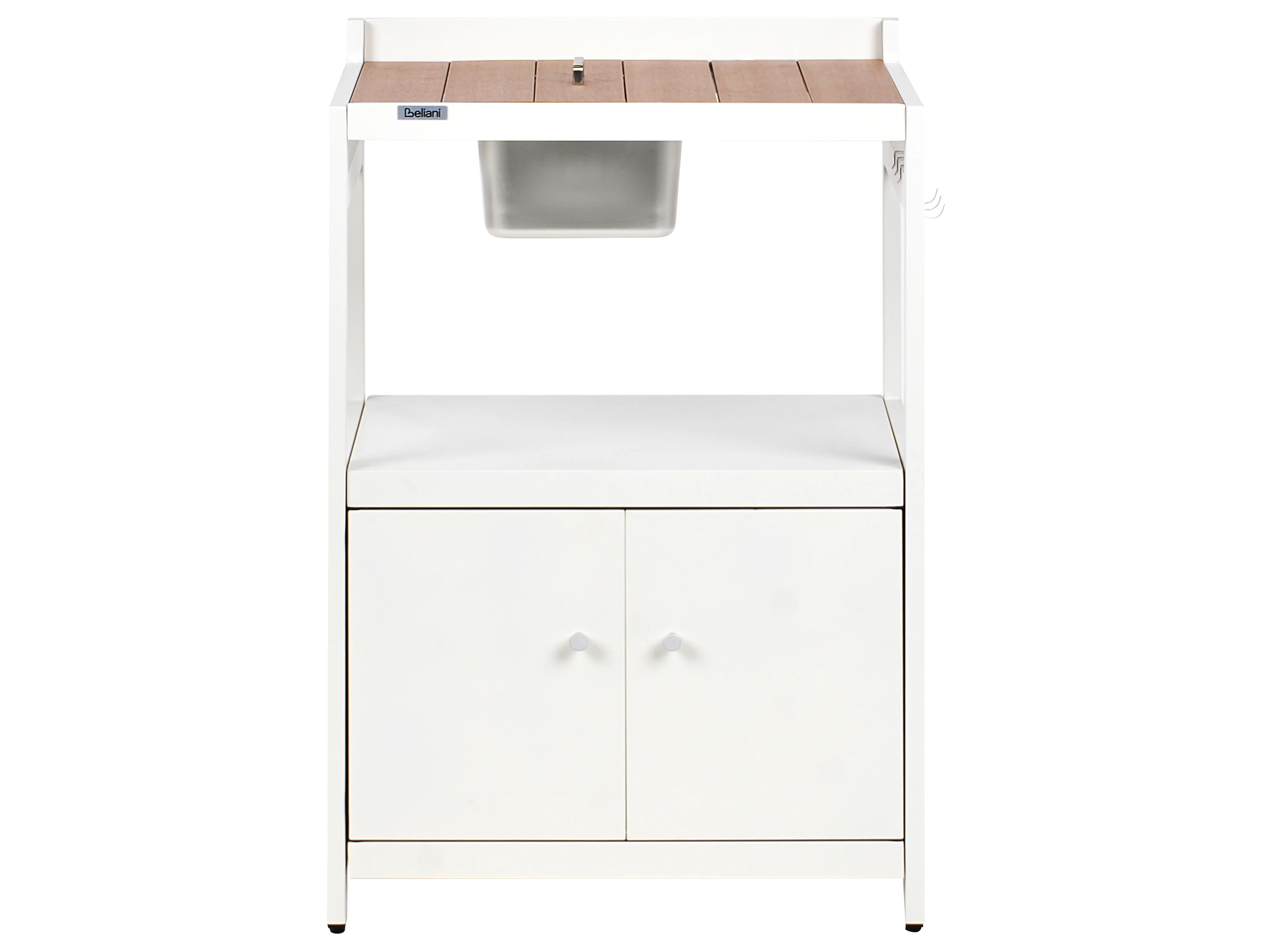 Tuin keukenset 3-delig met spoelbak ORTISEI Metaal Wit