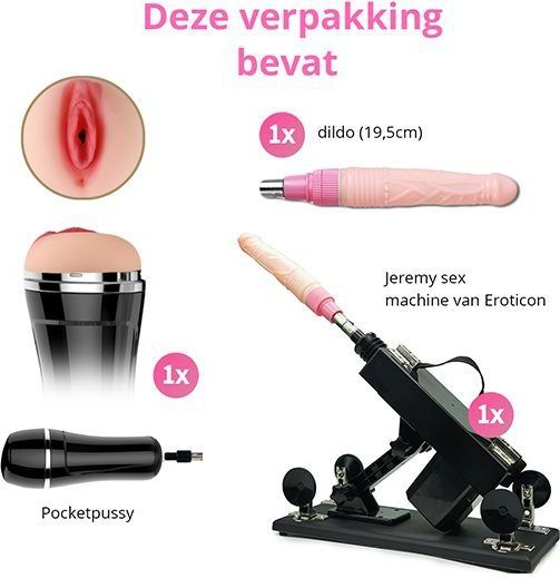 Jeremy Sex Machine voor Man en Vrouw met Dildo en Pocket Pussy – Complete Seksmachine Inclusief 2 Sex Toys – Neukmachine – Fuck Machine – Discreet Verzonden