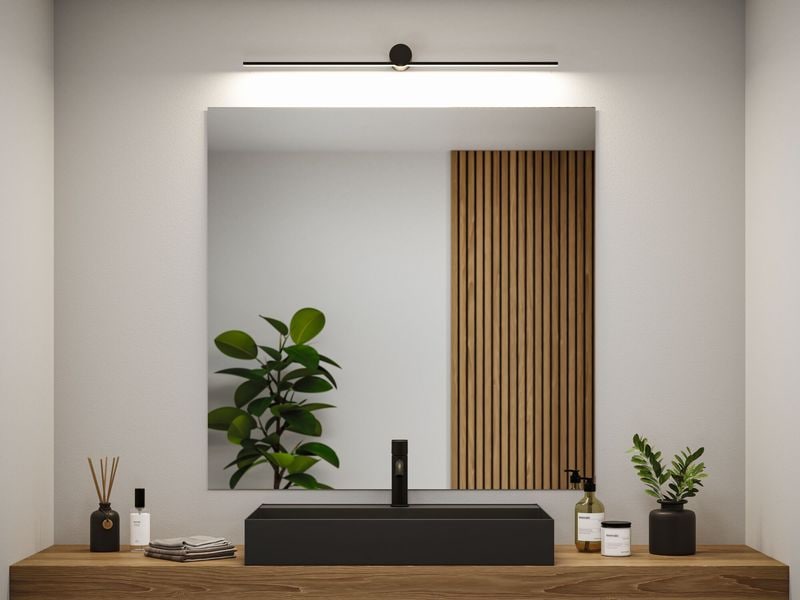 Paulmann Spiegelleuchte LED Sava 7.5W Schwarz Spiegelrohrleuchte mit Schutzart IP44