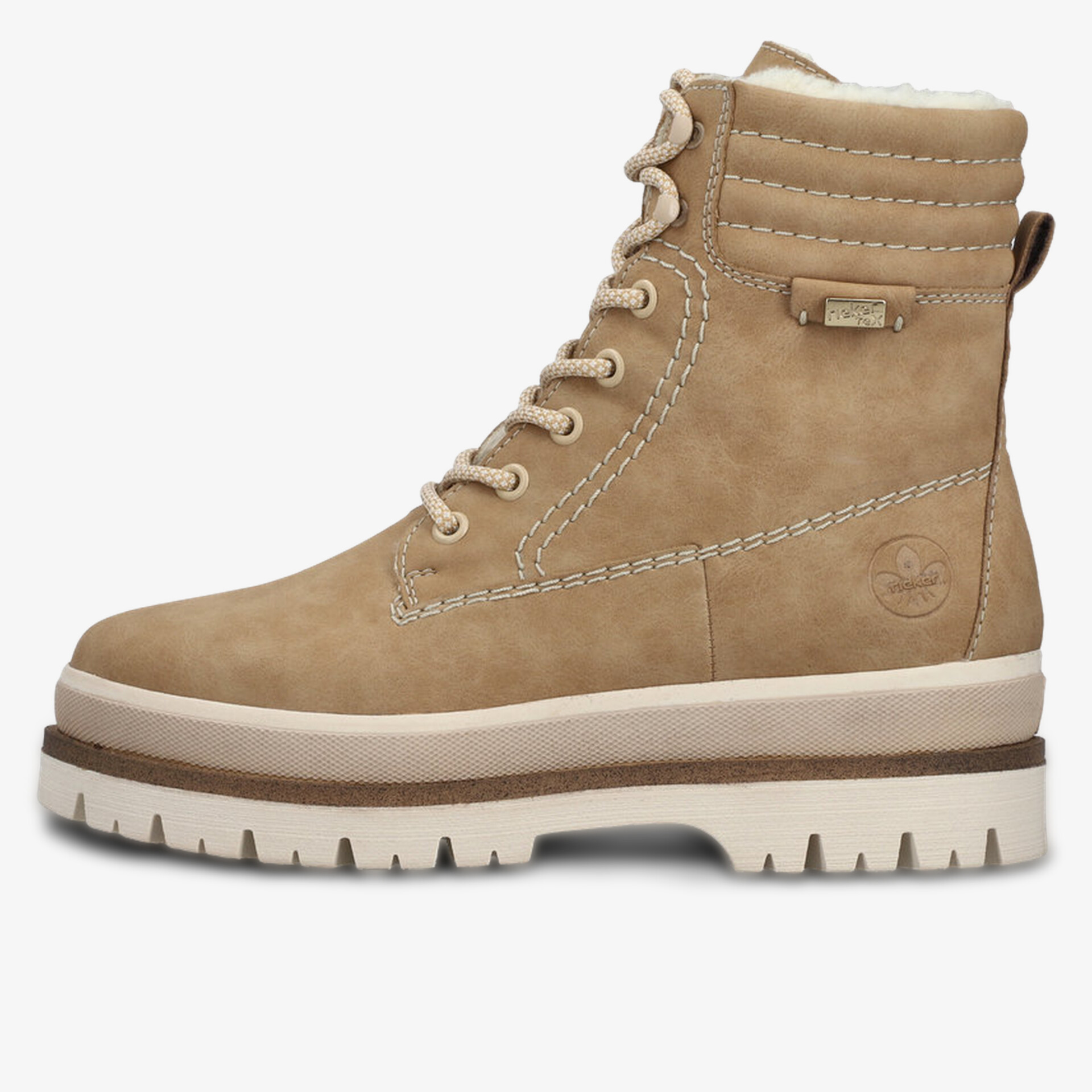 rieker Damen Schnürstiefeletten beige