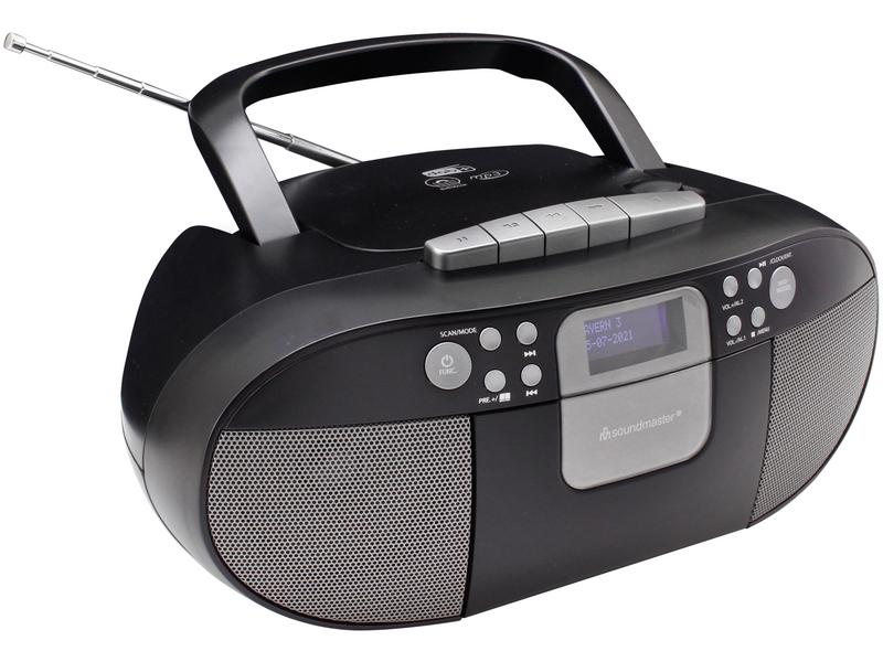 soundmaster Radio DAB  Boombox SCD7800 Schwarz DAB  Boombox mit CD/MP3, USB und Kassettenwiedergabe