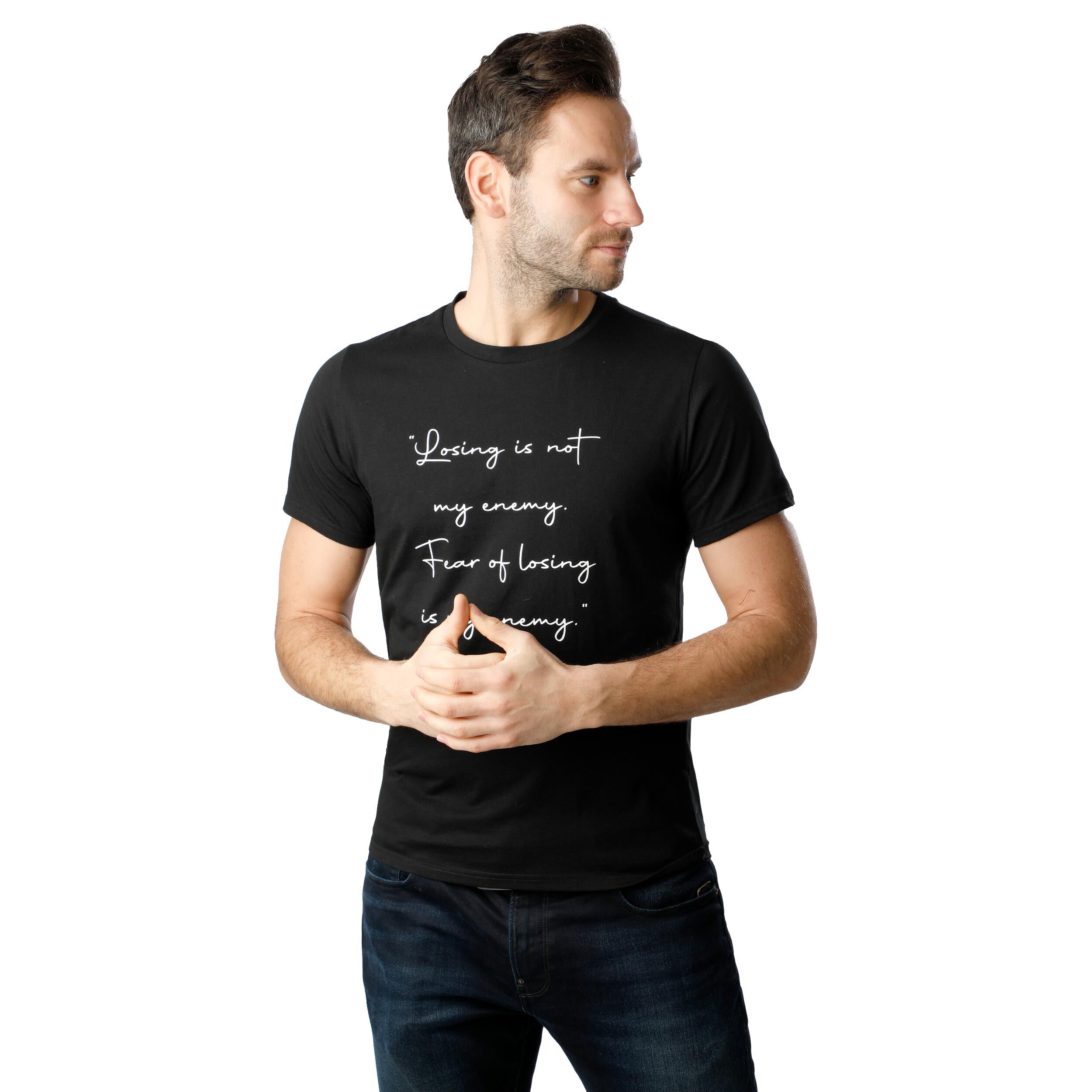 Tennis-Point No Fear T-shirt Hommes - Noir , Blanc