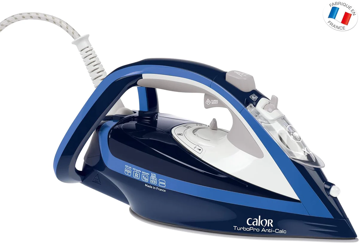 Fer à repasser Vapeur Turbopro de 0,30L 2600W bleu blanc Calor
