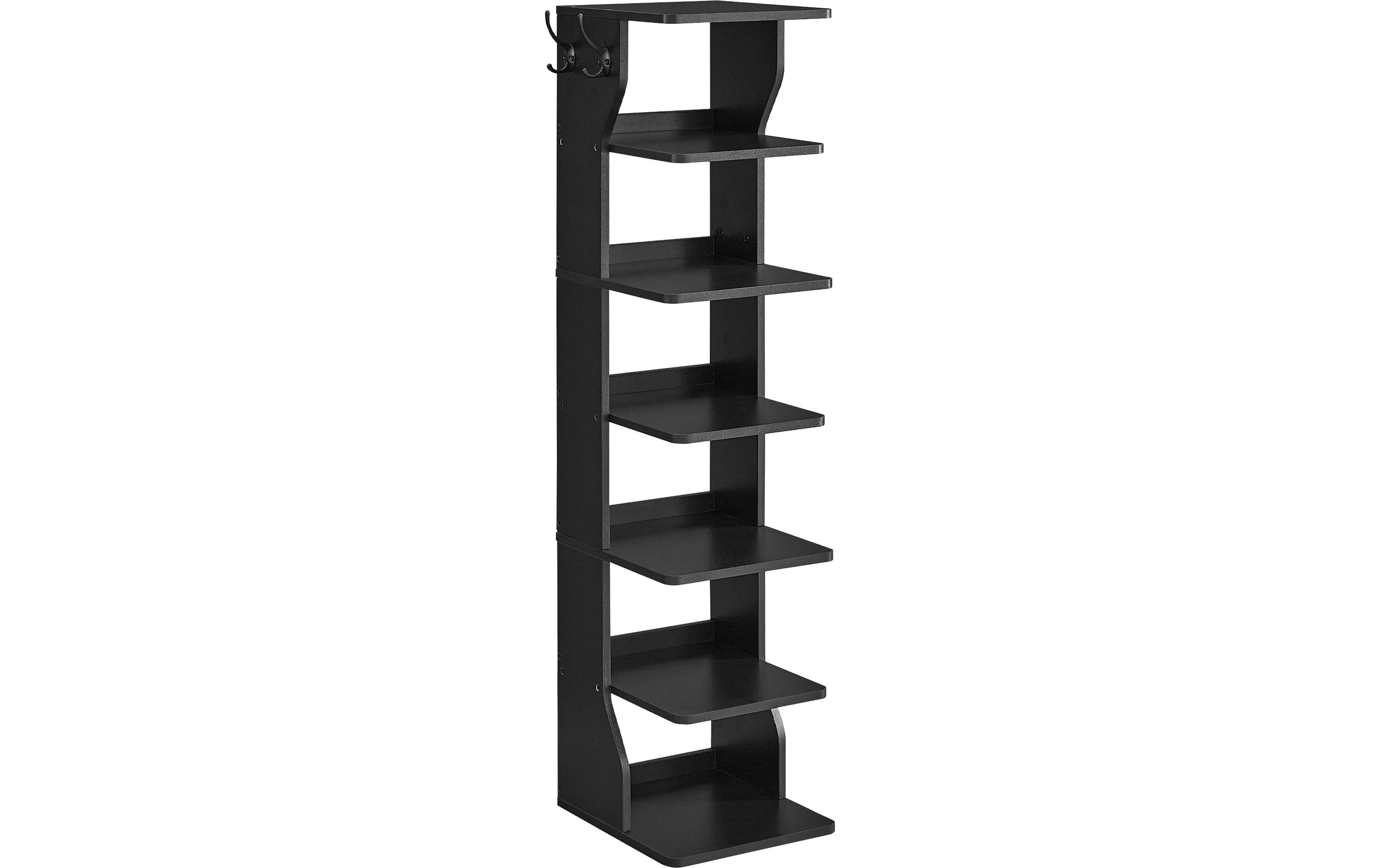 Schuhgestell mit 6 Ablagen 30 x 110.4 cm, SchwarzSchuhständer