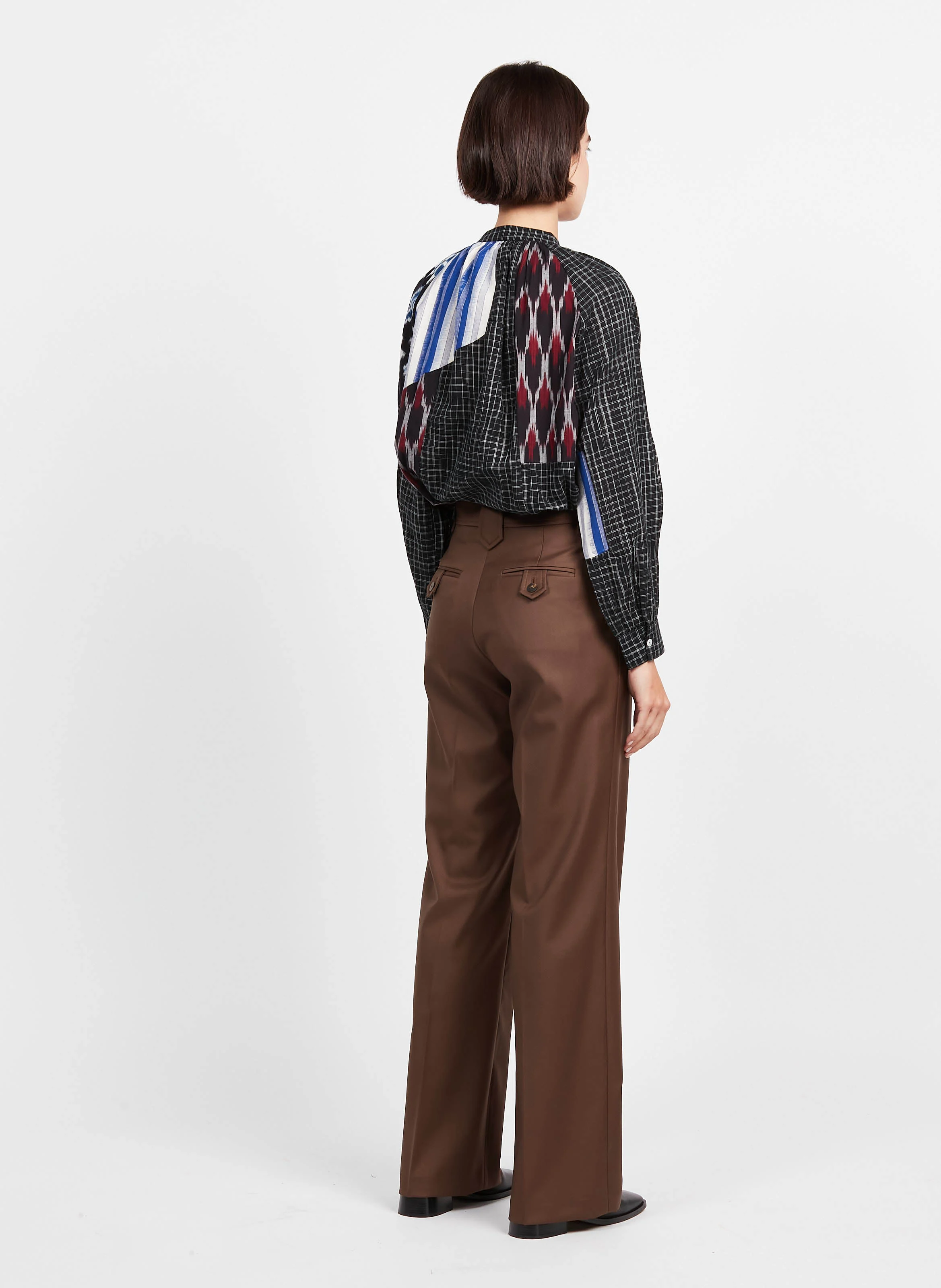 DREW - Pantalon en gabardine de laine | Marron