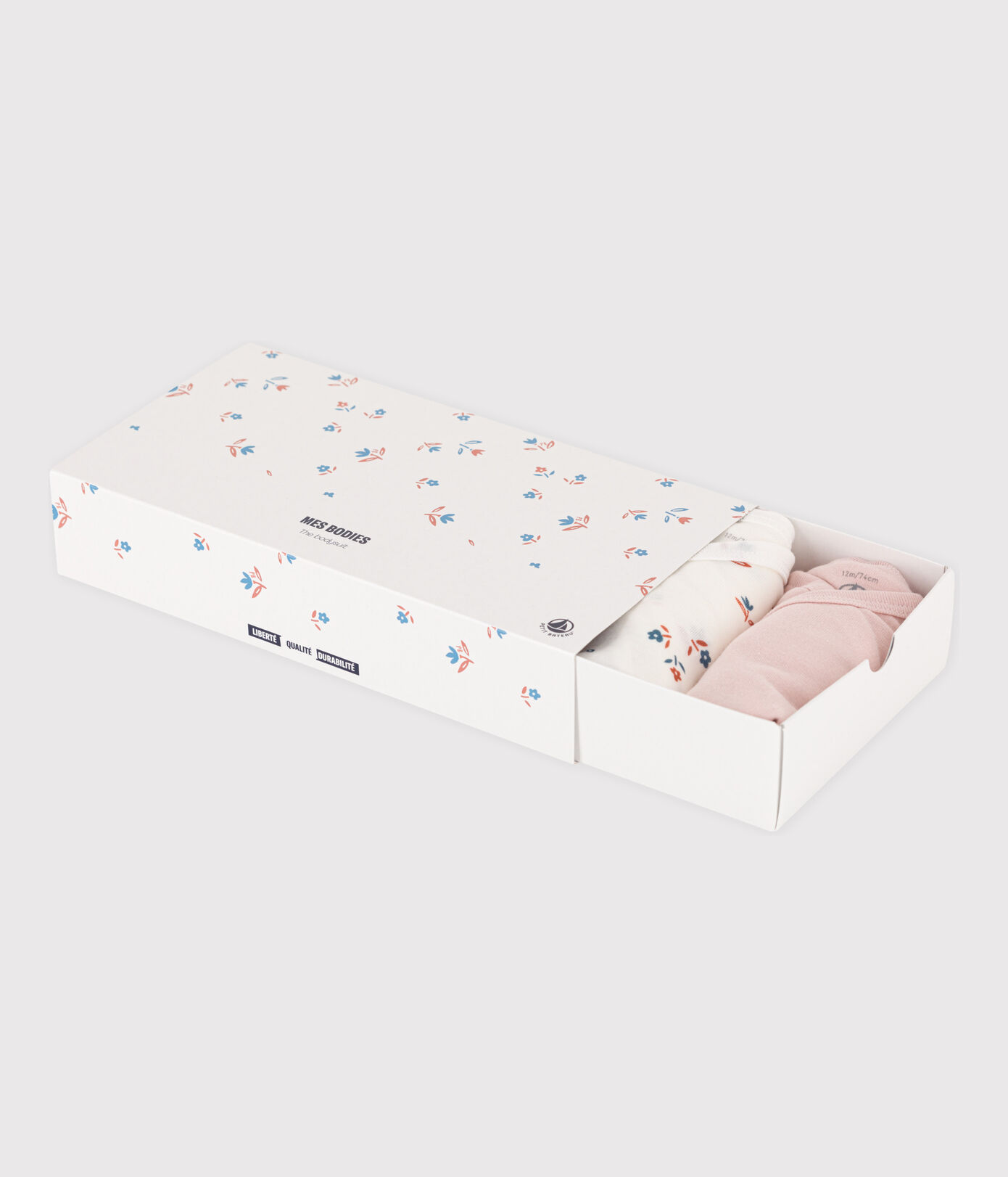 Lot de 5 bodies manches longues bébé en coton