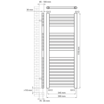 Haceka designradiator Sinai wit 1110 mm x 590 mm