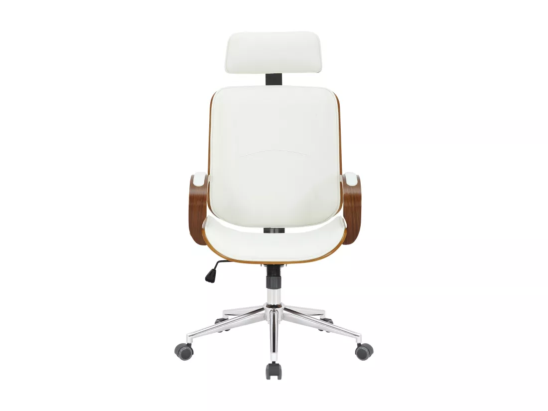 Chaise de bureau - Similicuir - Noyer / Blanc - Dayton