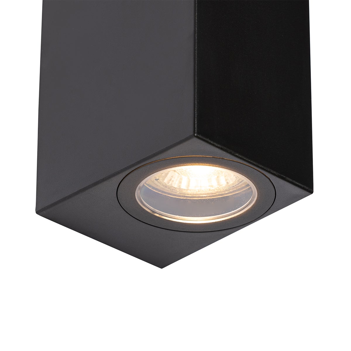 Moderne buitenwandlamp van zwart kunststof, 2-lichts – Baleno