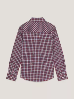Camisa de modelagem regular com bolso e logo xadrez