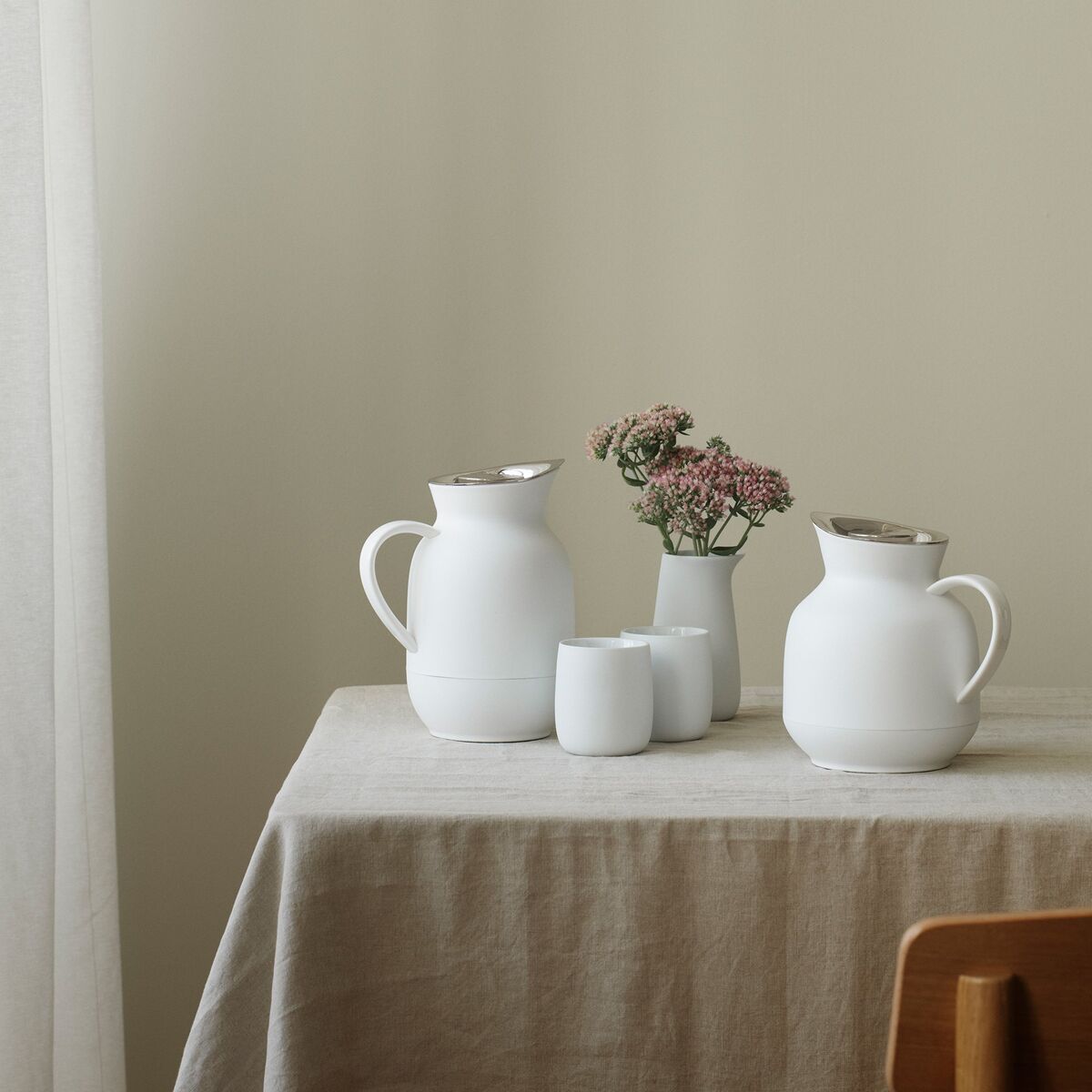 Amphora termoskanne 1 liter, kaffe, soft white