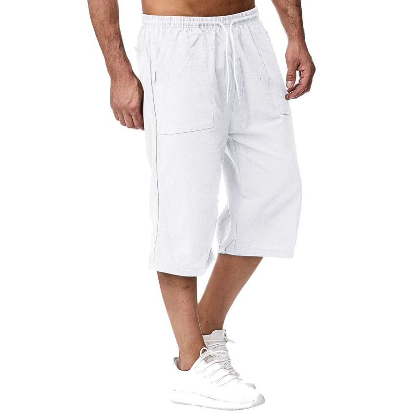 Double White - Capri-broek met trekkoord in de taille, losse pasvorm