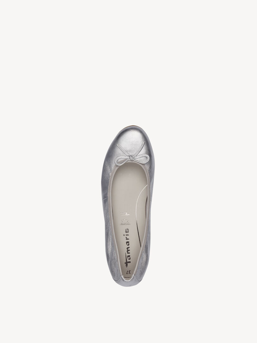 Leren Ballerina - zilver