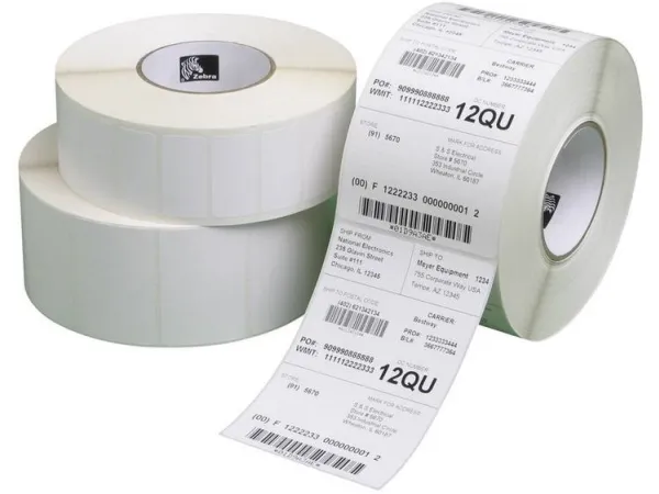 Zebra Z-Select 2000D - Mat - permanent gummiklæbemiddel - belagt - perforeret - hvid - 25 x 76 mm 30960 etikette(r) (12 rulle(r) x 2580) papir - for LP 2642, 2742, 3642, 3742; Orion; Zebra GX420; GK Series GK420; G-Series GC420; TLP 3842
