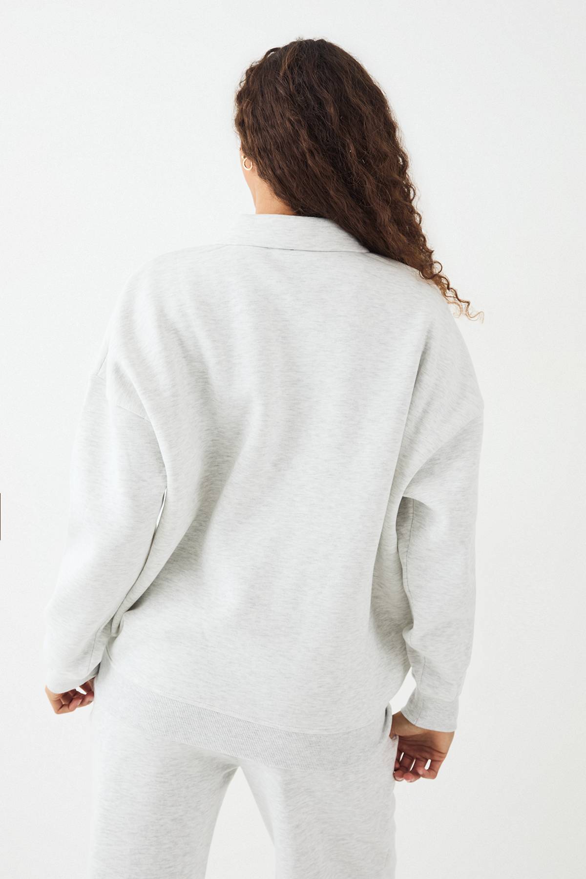 Sweatshirt DSGN Studio à Col et Demi-Fermeture Éclair avec Motif Gaufré