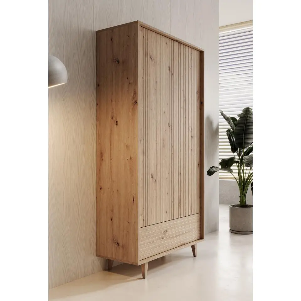 Meubella - Kledingkast Fuzeta - Eiken - 92 cm