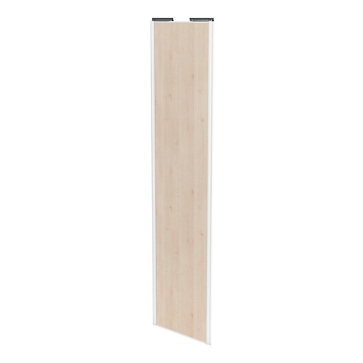 Porte de placard coulissante effet chêne clair profil blanc GoodHome Arius H. 248,5 x L. 62.2 cm + amortisseurs
