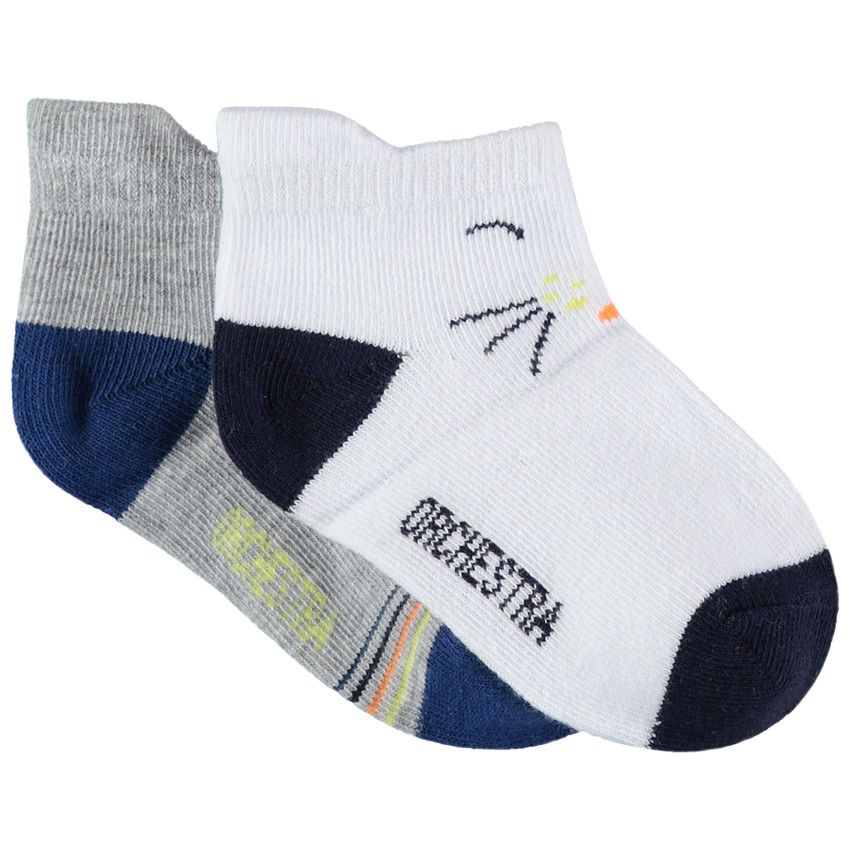 Lot de 2 paires de chaussettes courtes à motifs jacquard - Blanc